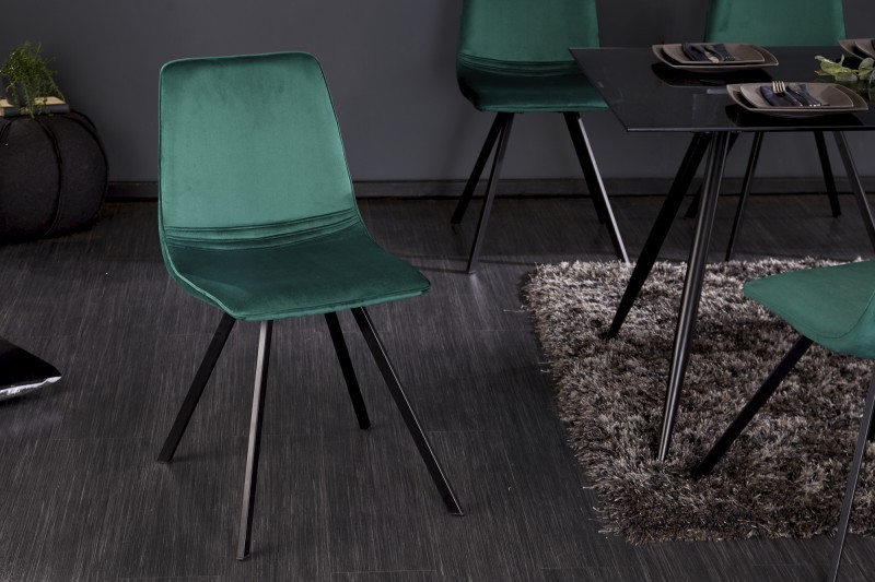Levně Estila Moderní designová židle Hartlepool Emerald sametová