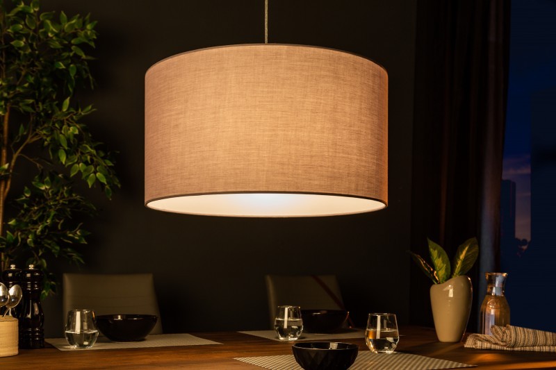 Estila Designová kulatá závěsná lampa Cherire 50cm šedá