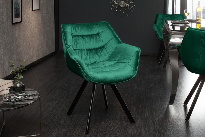 Levně Estila Designová židle Antik smaragdově