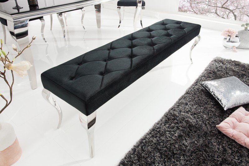 Estila Luxusní čalouněná lavice Modern Barock černá
