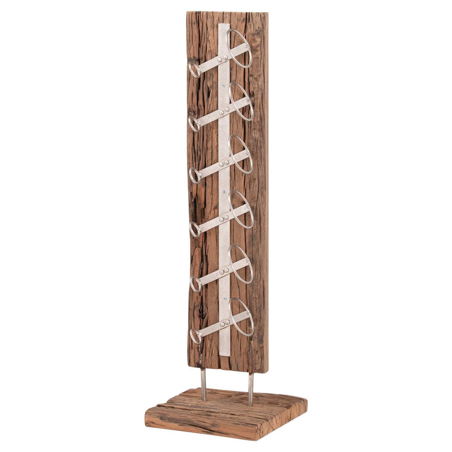 Estila Designová vinotéka z masivního dřeva Rax na 6 lahví 101cm