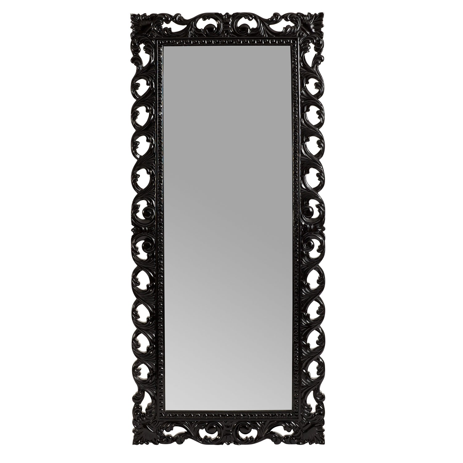 Levně Estila Nástěnné šatní zrcadlo NEGRO černé 180cm