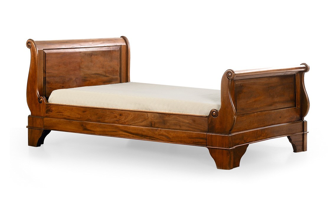 Estila Koloniální luxusní postel M-VINTAGE z masivního dřeva s vyřezáváním 105cm