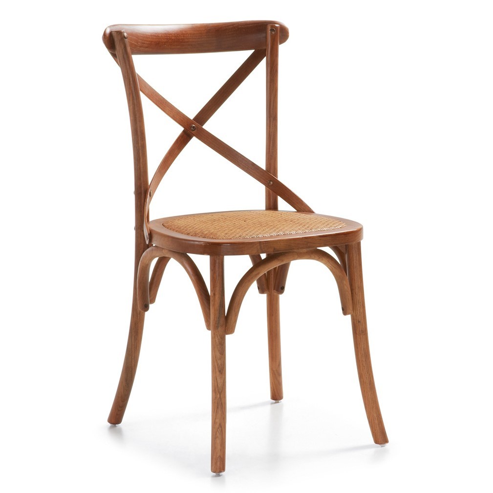 Estila Klasická dřevěná židle Star z masivního dřeva s čalouněním 86cm