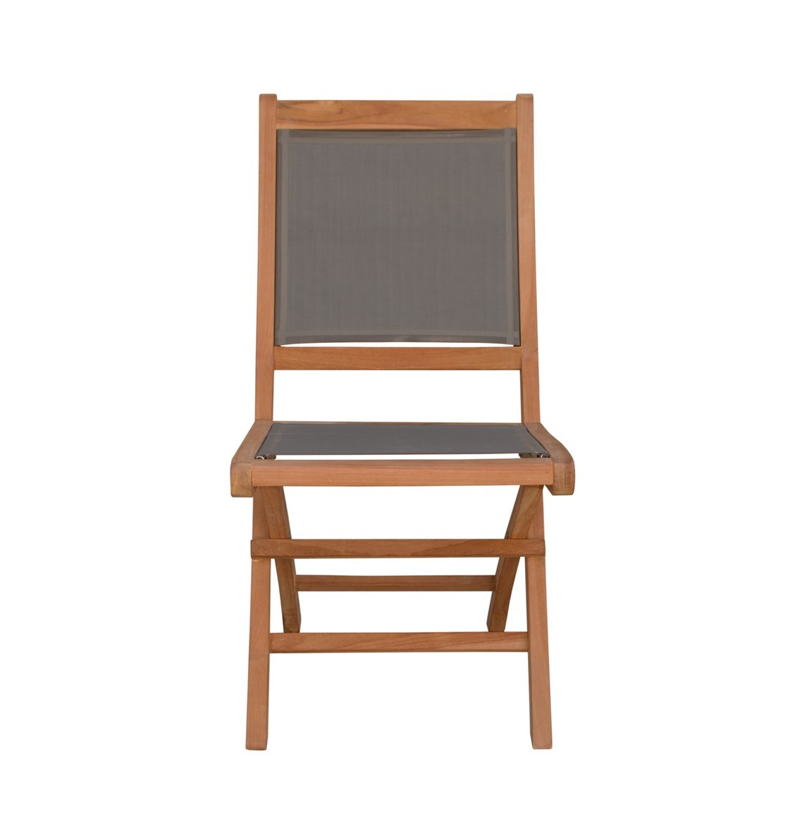 Levně Estila Masivní zahradní židle Jardin z teakového dřeva s šedým potahem 90cm