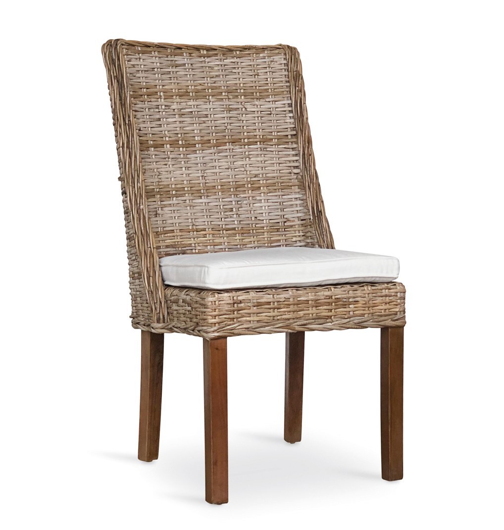 Estila Koloniální židle Rattan v hnědé barvě s nohami z masivu 96cm