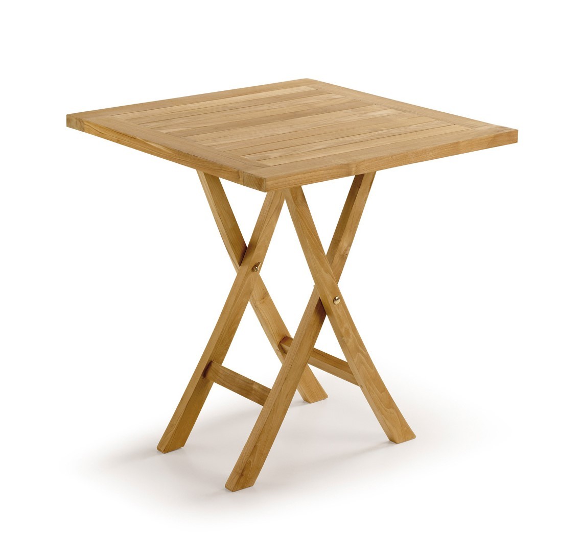 Levně Estila Stylový zahradní stolek čtvercový z teakového dřeva Jardin