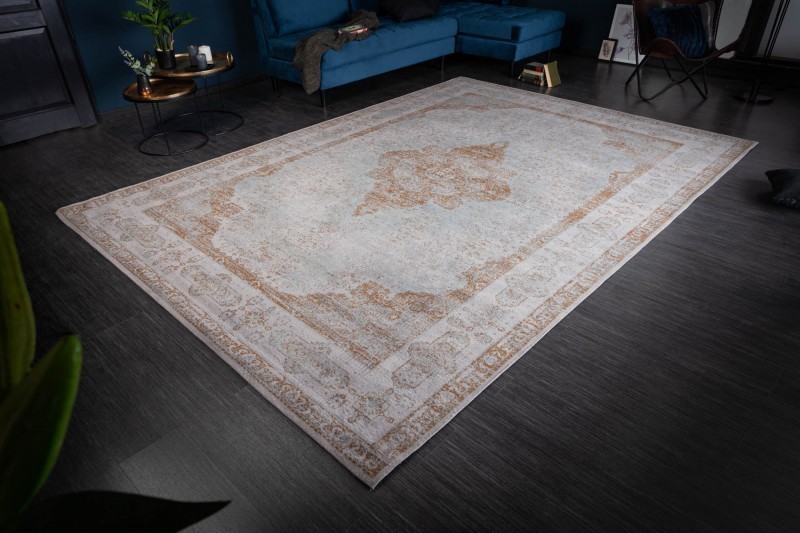 Levně Estila Orientální šedě-hnědý vzorovaný koberec Caubbar II s vintage efektem 350cm