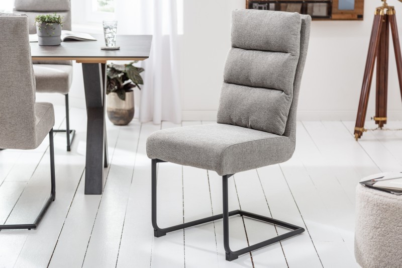 Levně Estila Industriální židle Galle s šedým čalouněním a kovovou konstrukcí