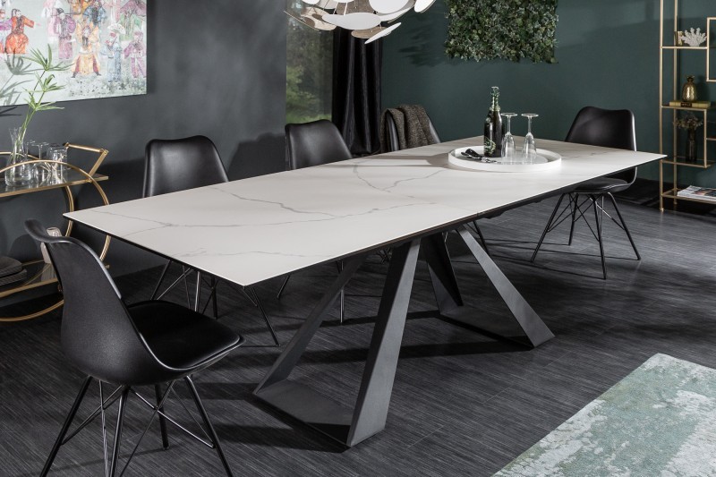 Levně Estila Designový rozkládací jídelní stůl Laguna mramorový vzhled 180 / 230cm