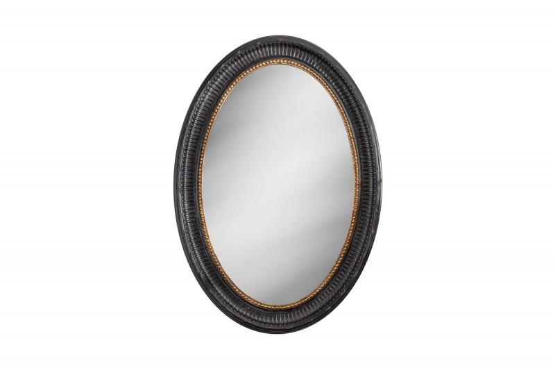 Estila Barokní závěsné oválné zrcadlo Windham v zlato-černém rámu ze dřeva 135cm