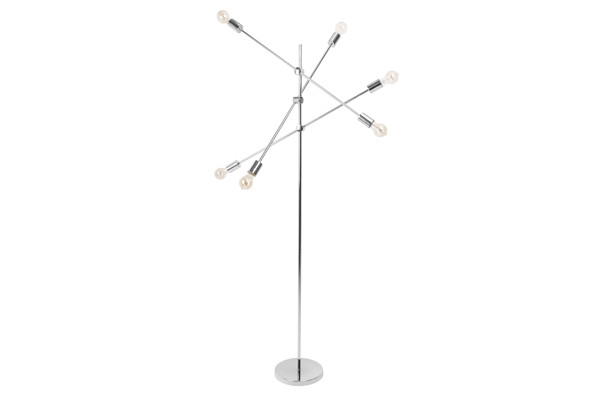 Estila Moderní stojací lampa Elke s nastavitelnými rameny ve stříbrném provedení 163cm