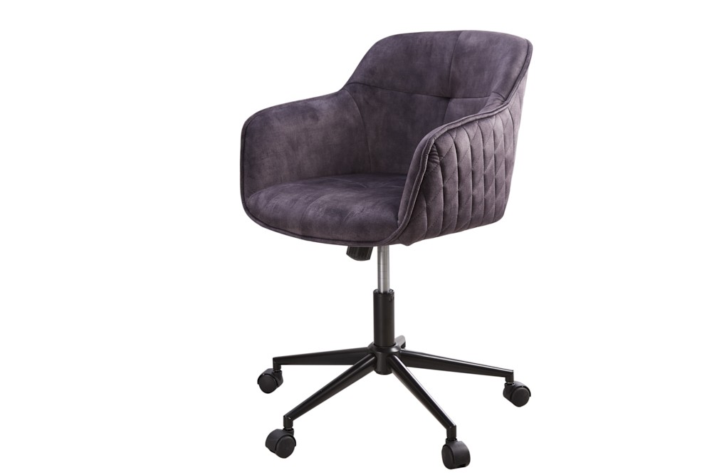 Levně Estila Moderní šedá polohovatelná kancelářská židle Berittal na kolečkách 81-91cm
