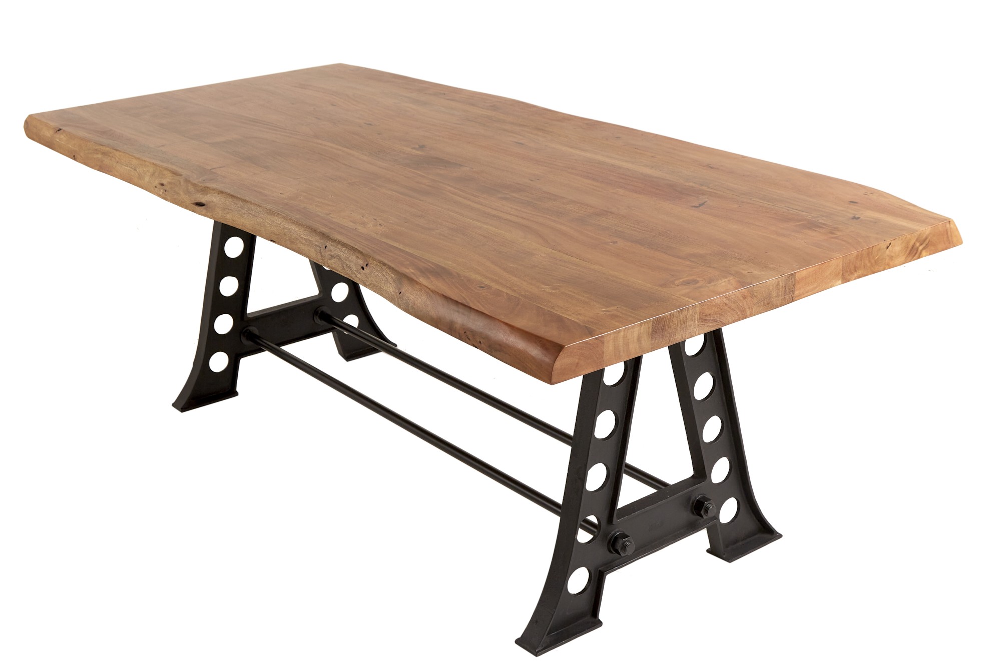 Estila Industriální jídelní stůl Mammut z dřeva akácie s nohami z kovu 220cm