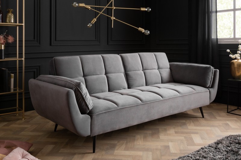 Levně Estila Art-deco designová sedačka Rimadea v šedé barvě 215cm