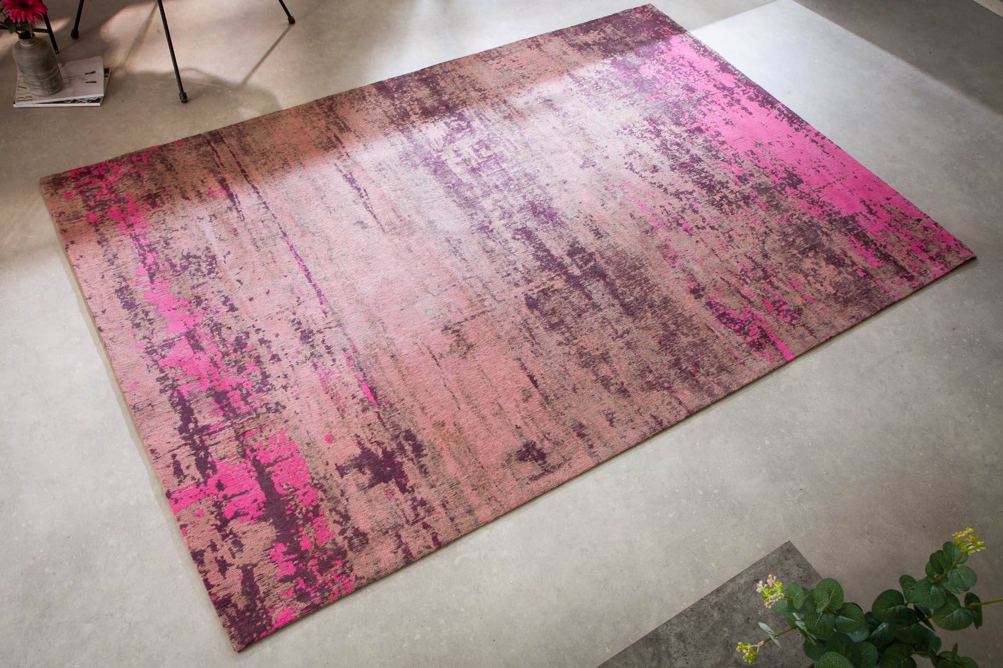 Levně Estila Růžovo-béžový obdélníkový designový koberec z bavlny Vernon 240cm