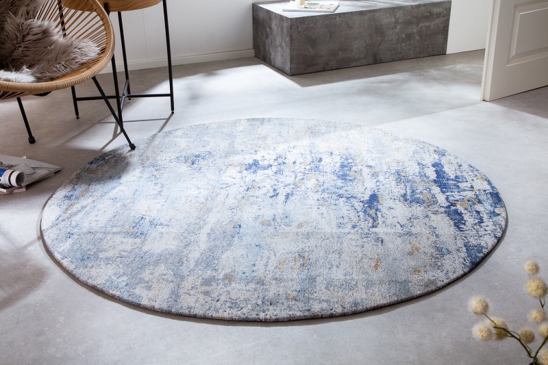 Levně Estila Orientální kulatý koberec Adassil s modrým vzorem 150cm