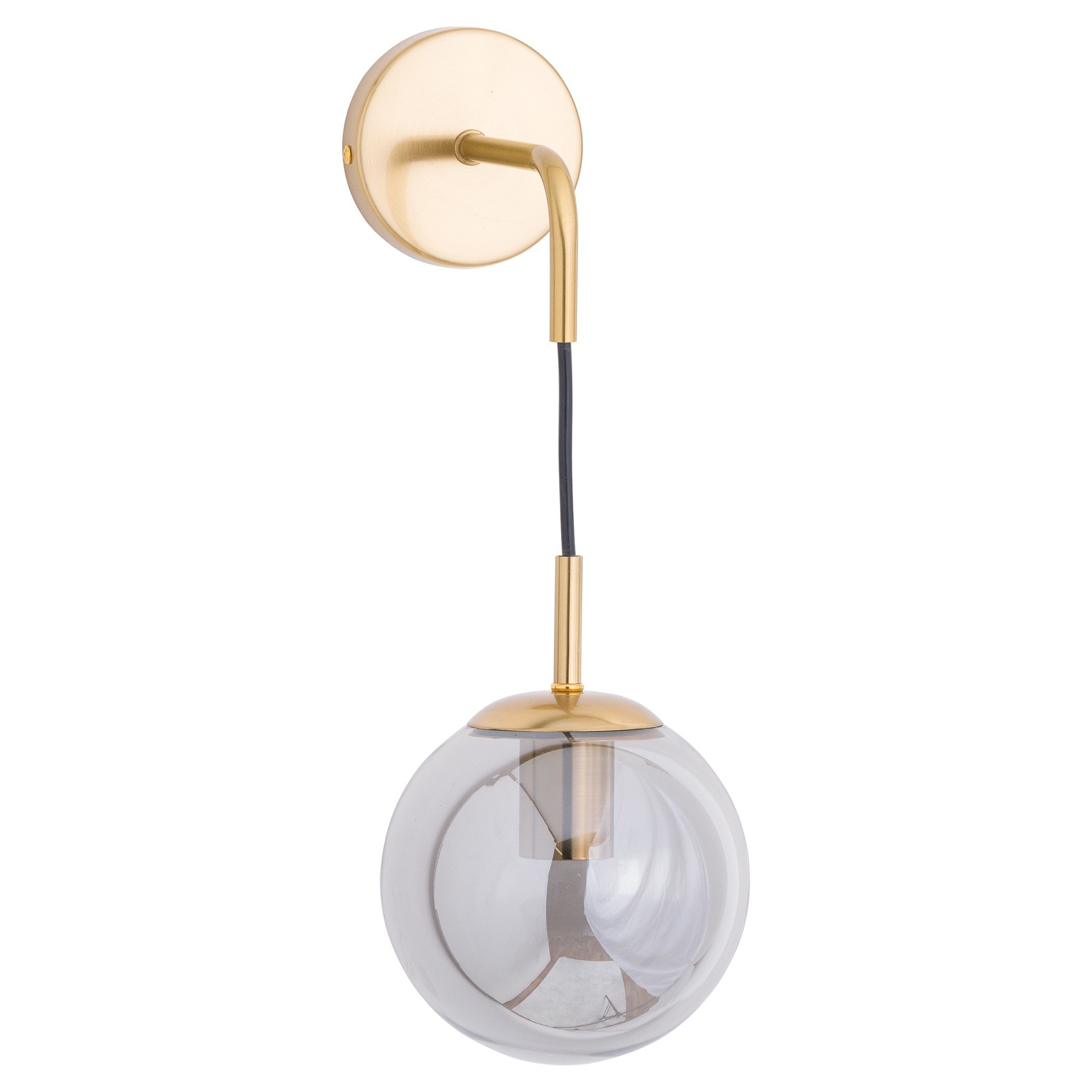 Levně Estila Art-deco stylová nástěnná lampa Globe s kouřovým motivem zlaté barvy z kovu 60cm