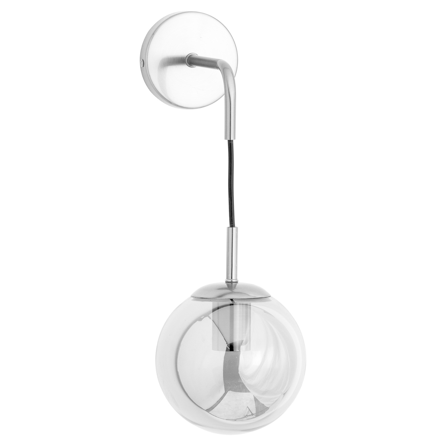 Estila Moderní stylová nástěnná lampa Globe stříbrné barvy z kovu 60cm