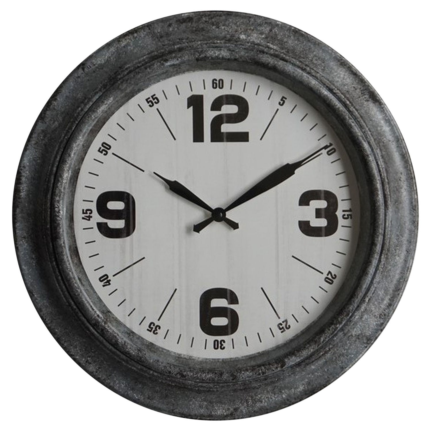 Levně Estila Retro designové nástěnné hodiny Nomad kulatého tvaru v černé barvě 45cm