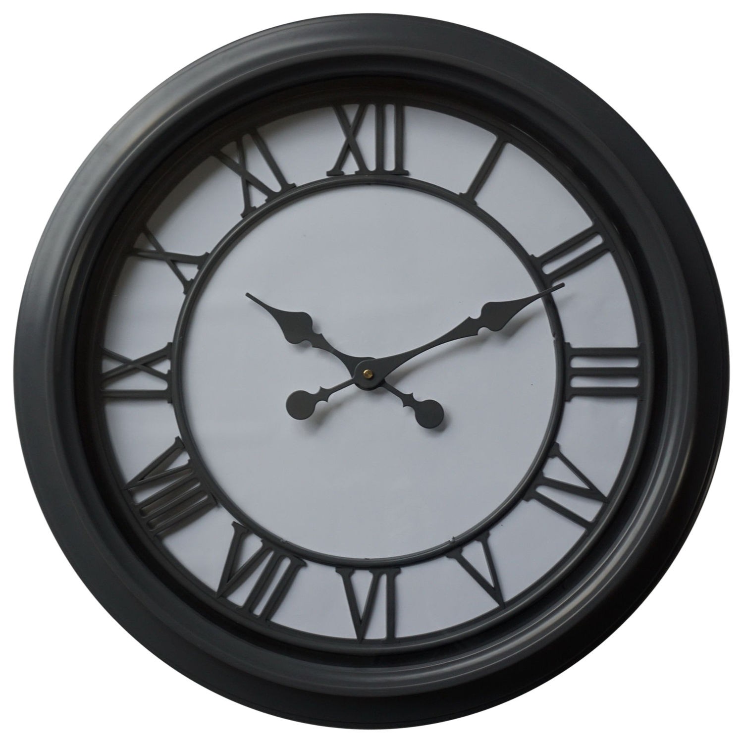 Levně Estila Moderní nástěnné hodiny Denya kruhového tvaru v černobílém provedení 59cm