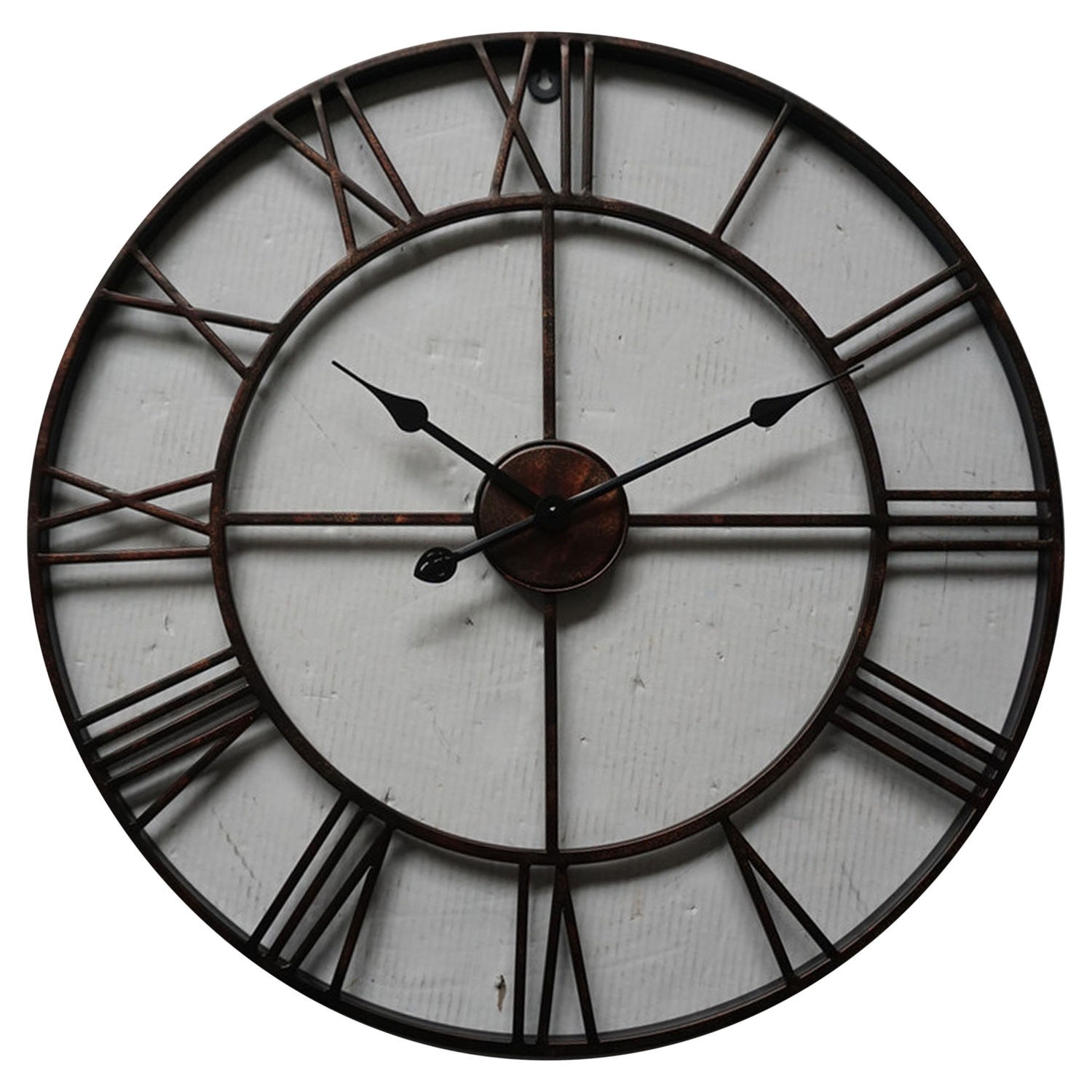 Levně Estila Retro nástěnné kruhové hodiny Edon z kovu bronzové barvy 70cm