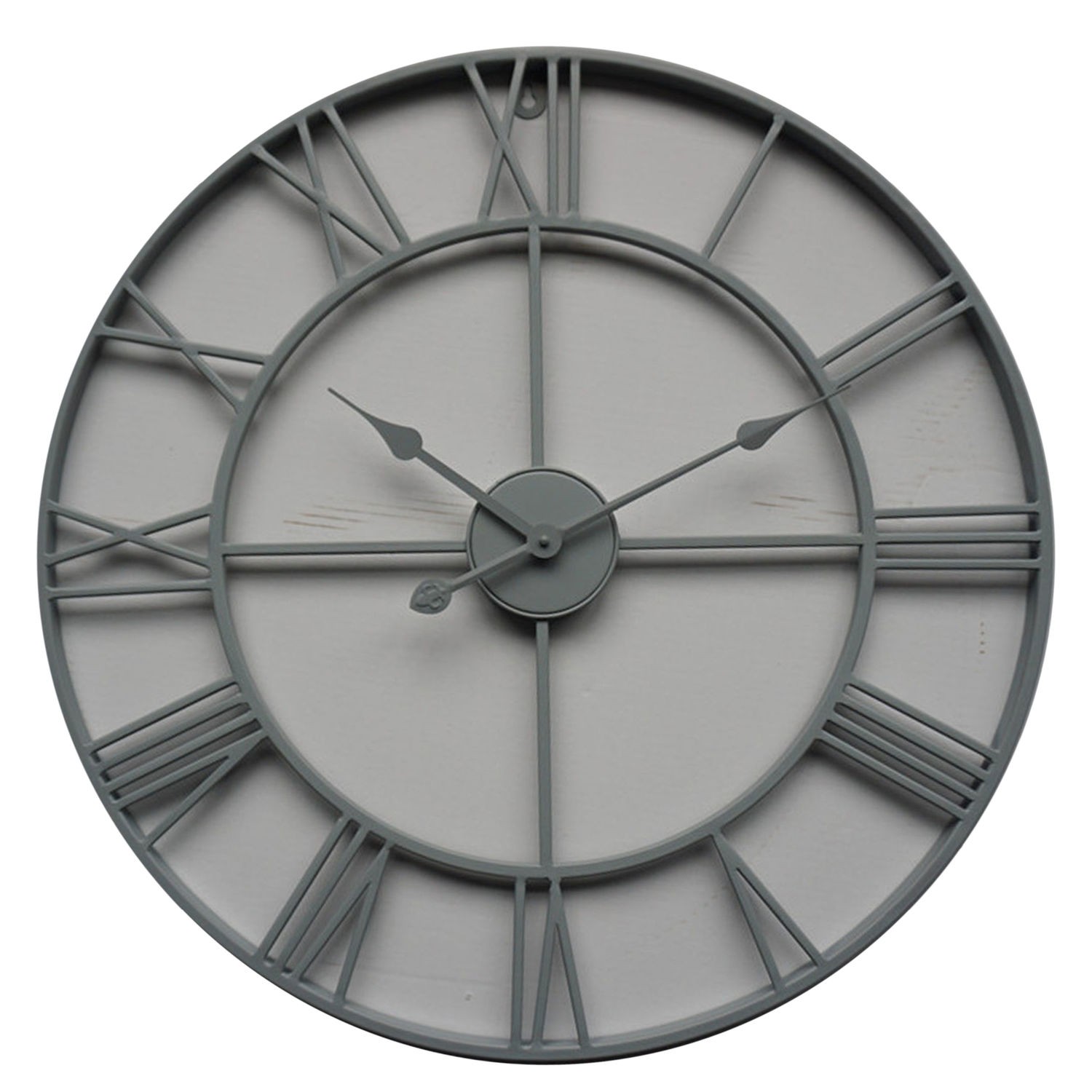 Levně Estila Retro designové nástěnné hodiny Edon z kovu v šedé barvě 70cm