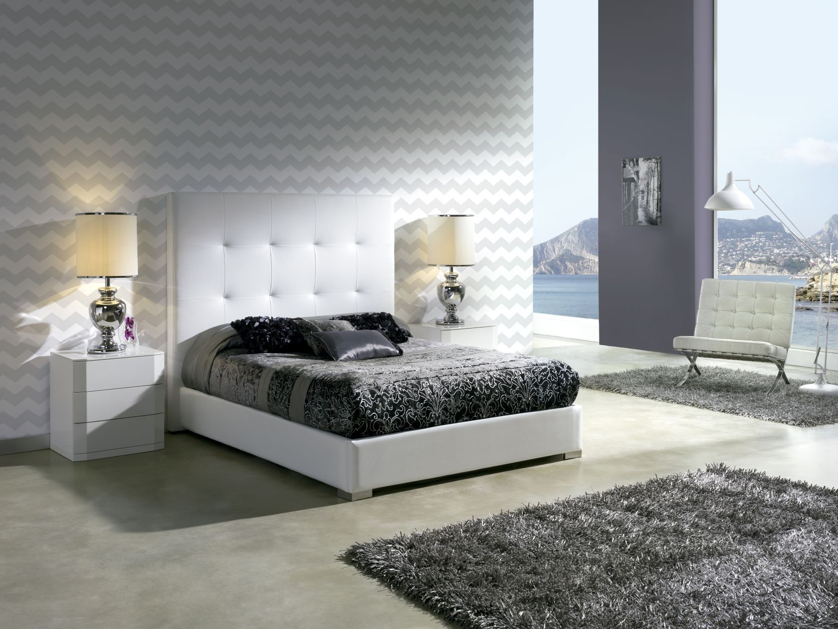 Levně Estila Elegantní postel PATRICIA s koženým čalouněním a úložným prostorem 200 cm