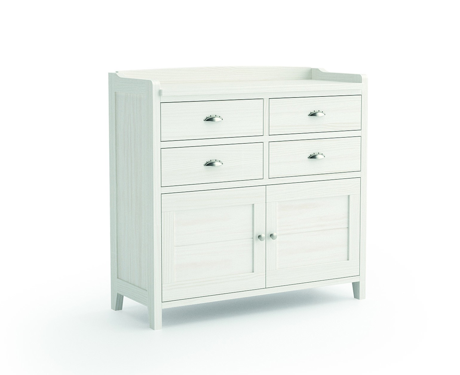 Estila Luxusní stylová komoda Verona z masivního dřeva se čtyřmi šuplíky a dvěma dvířky 102cm