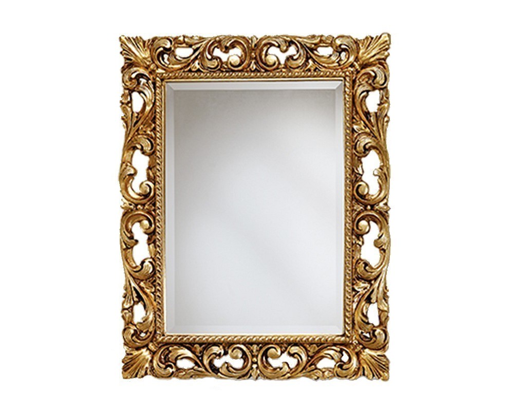 Levně Estila Luxusní nástěnné barokní zrcadlo Emociones se zdobeným zlatým obdélníkovým rámem 95cm