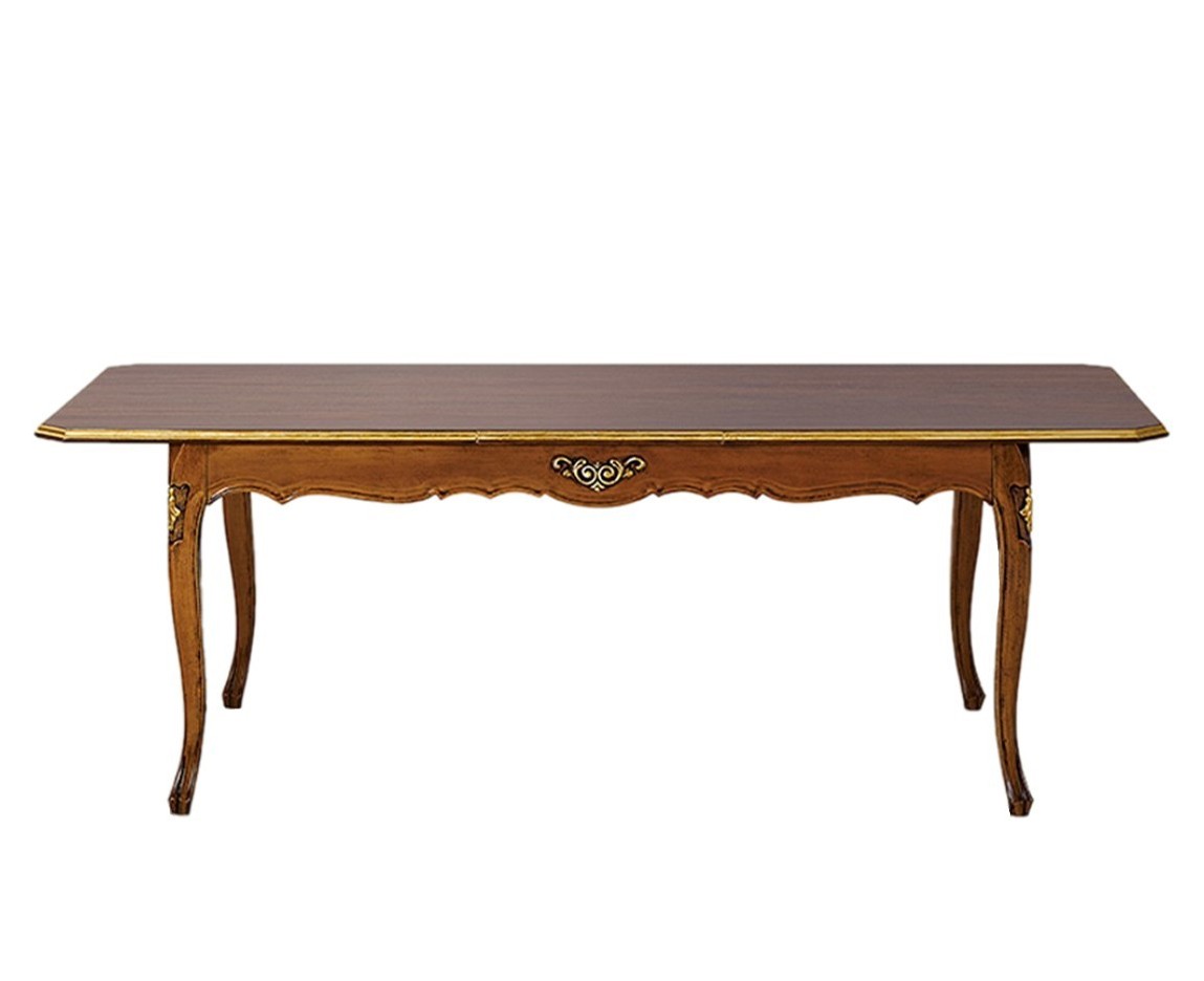 Levně Estila Luxusní klasický jídelní stůl Clasica z dřevěného masivu s vyřezávanou výzdobou obdélníkového tvaru 180cm