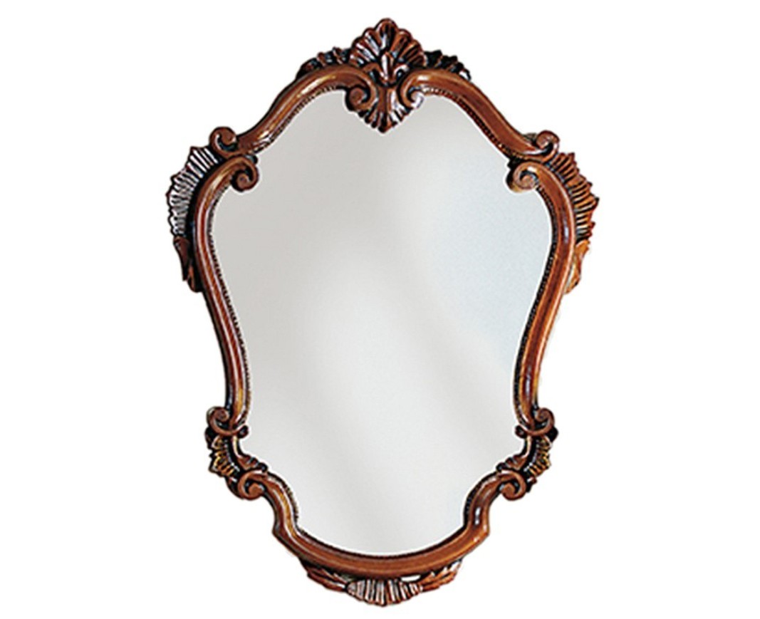 Levně Estila Rustikální nástěnné zrcadlo Clasica s vyřezávaným rámem z masivního dřeva 83cm