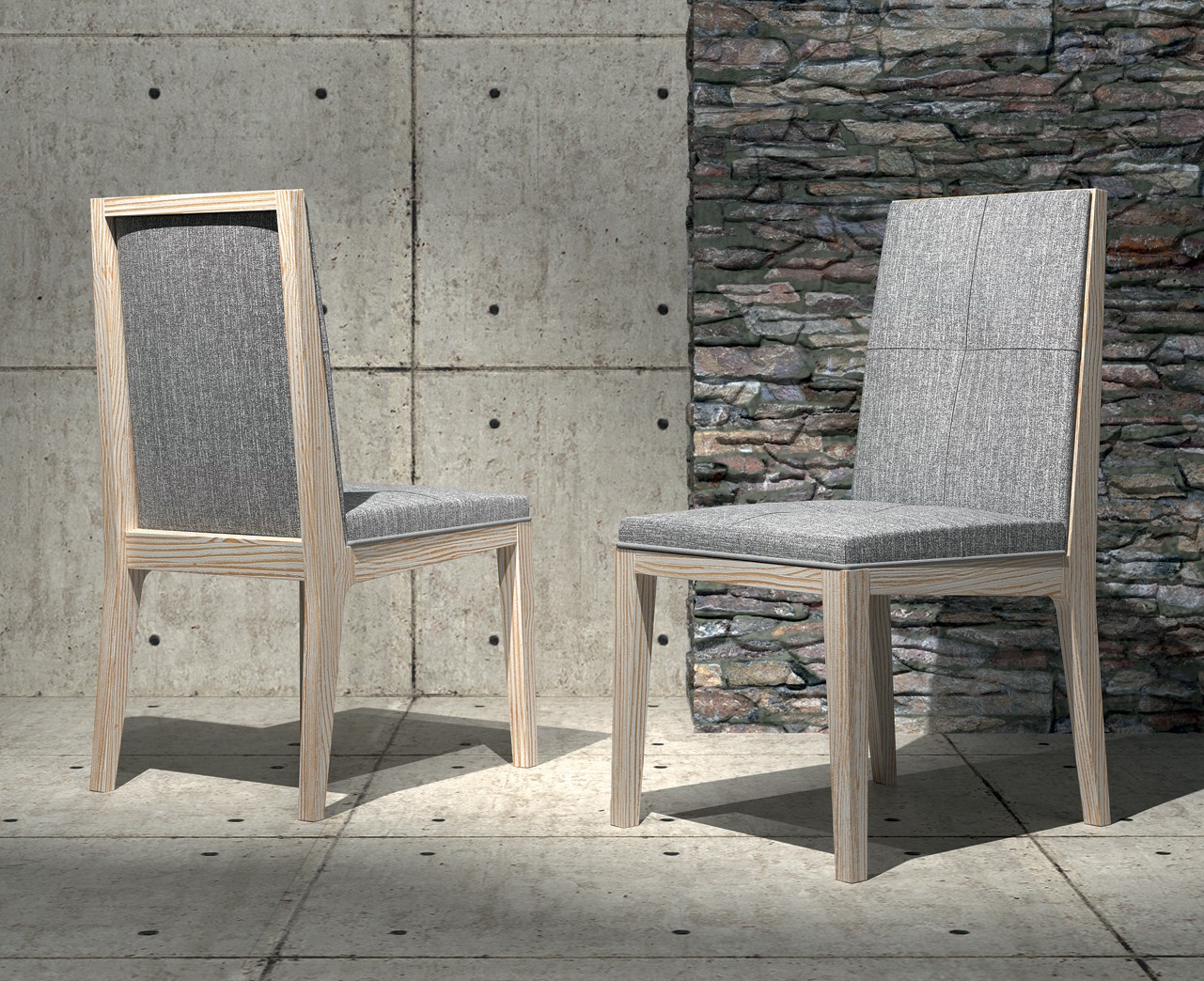 Levně Estila Moderní designová jídelní židle Rodas s masivními nožičkami a rámem s volitelným čalouněním 98cm
