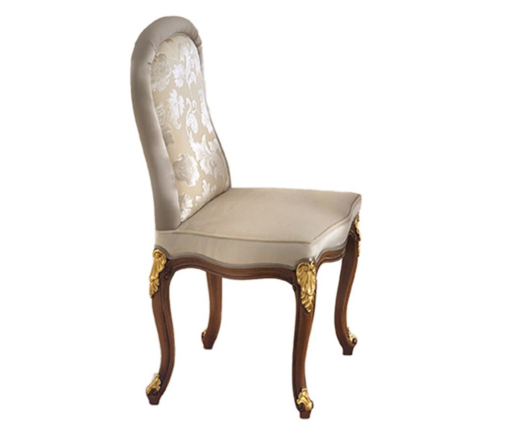 Levně Estila Luxusní klasická jídelní židle Pasiones se sametovým čalouněním s vyřezáváním zdobenými obloukovými nožičkami 102cm