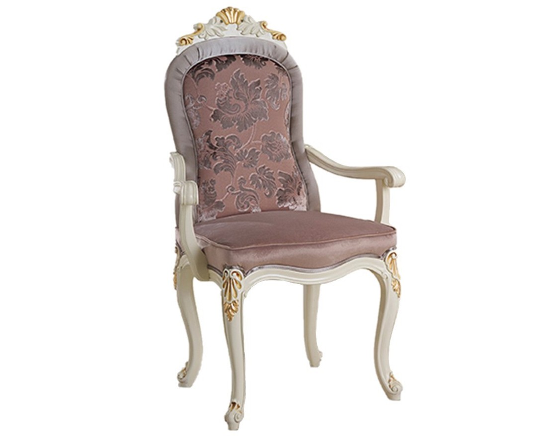 Levně Estila Luxusní zdobená jídelní čalouněná židle Pasiones s opěrkami s čalouněním 111cm