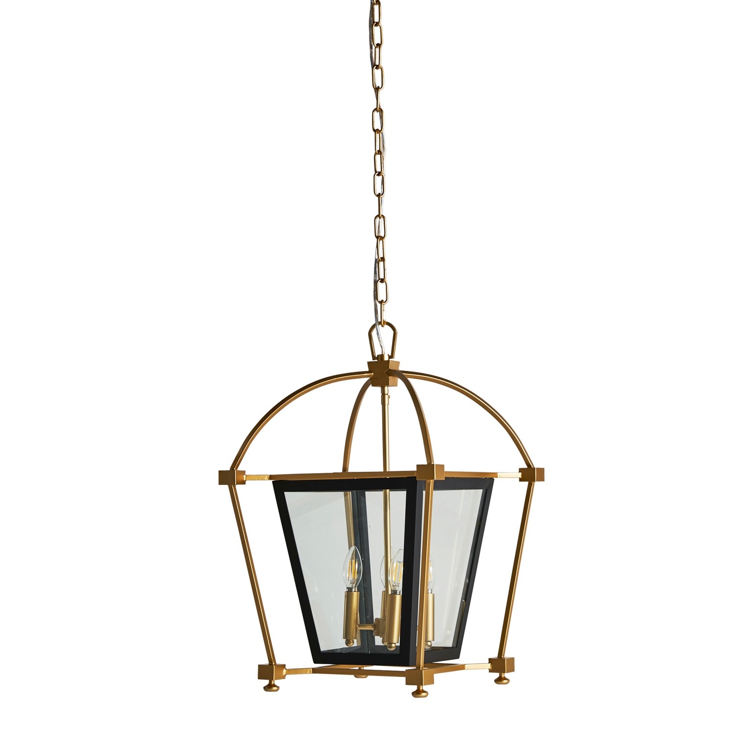 Estila Art-deco elegantní závěsná lampa Abenthy s černo.zlatou konstrukcí z kovu 42cm