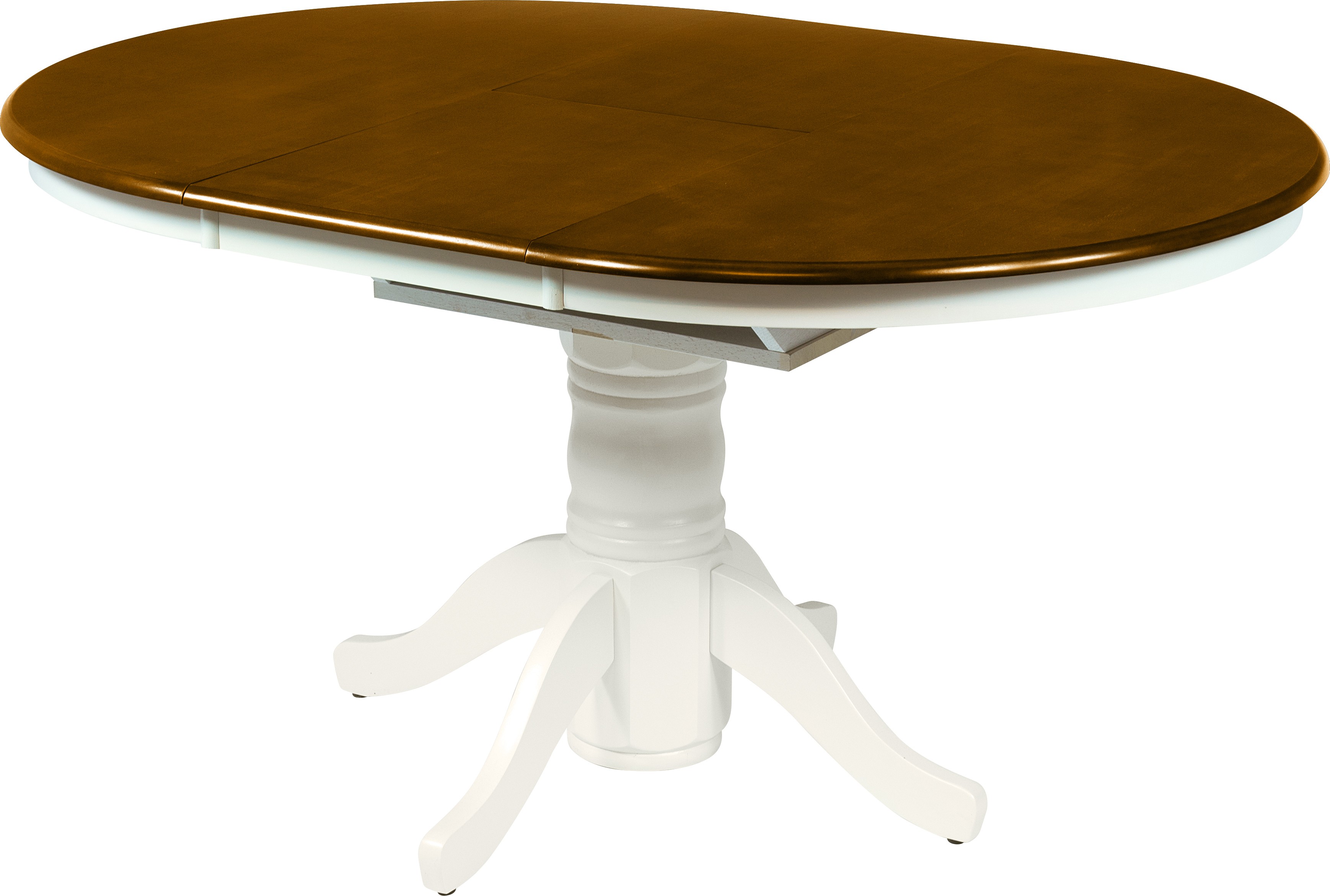Levně Estila Provence oválný rozkládací jídelní stůl Felicita hnědo-bílé barvy 106-146cm
