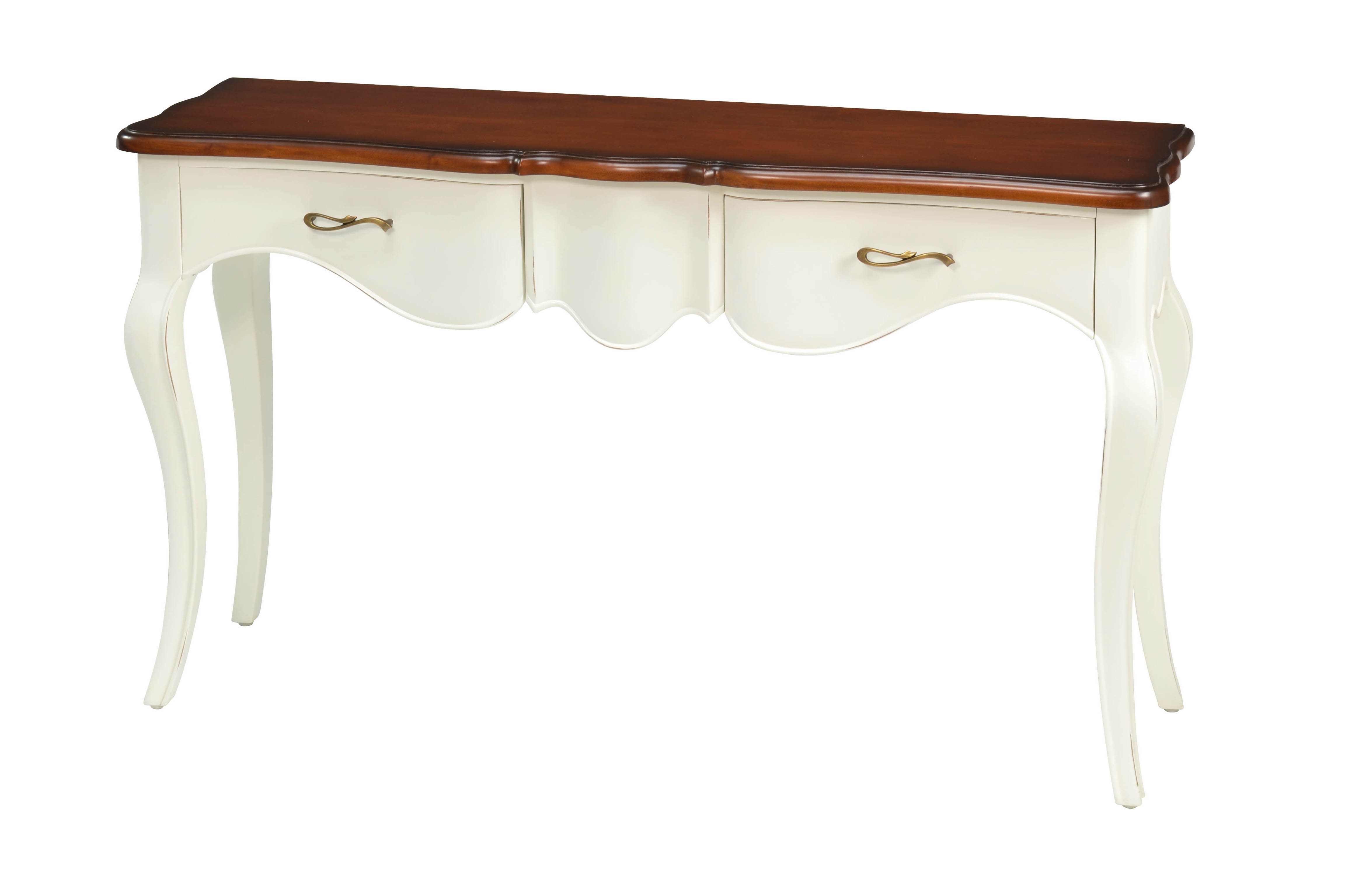 Levně Estila Luxusní provence konzolový stolek Deliciosa z lakovaného mahagonového dřeva 125cm