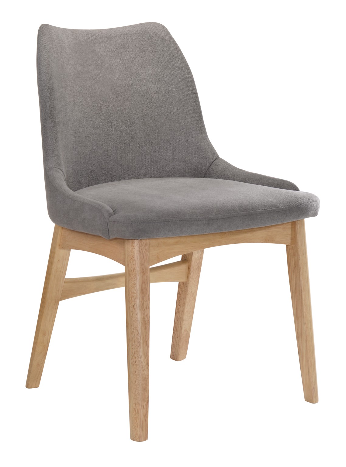 Levně Estila Moderní jídelní židle Nordica Clara z dubového masivu světle hnědé barvy se skandinávským šedým stylovým čalouněním 84cm
