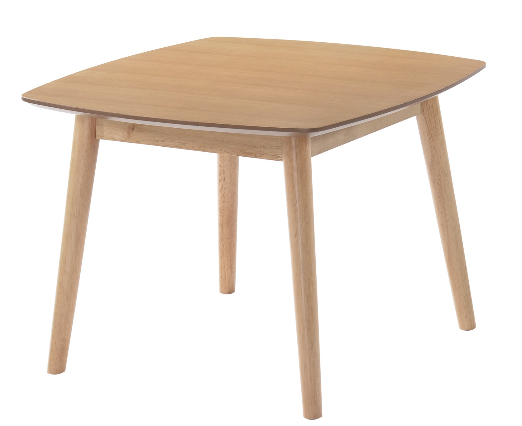 Levně Estila Designový čtvercový příruční stolek Nordica Clara ze světle hnědého dřeva se čtyřmi masivními nožičkami v provedení dub 60cm