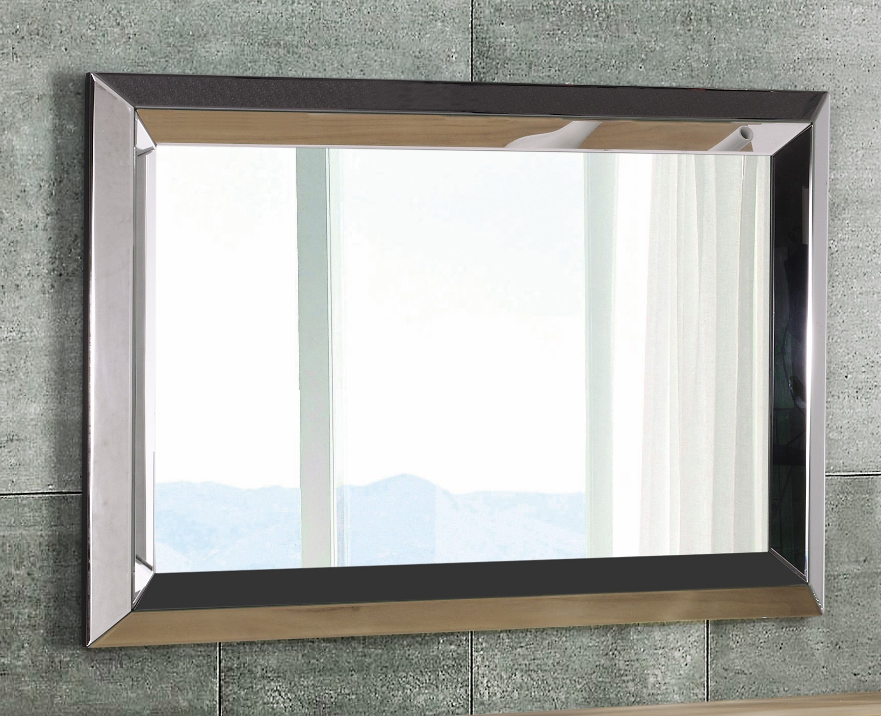 Levně Estila Moderní stříbrné zrcadlo v obdélníkovém tvaru Fjordar 120cm