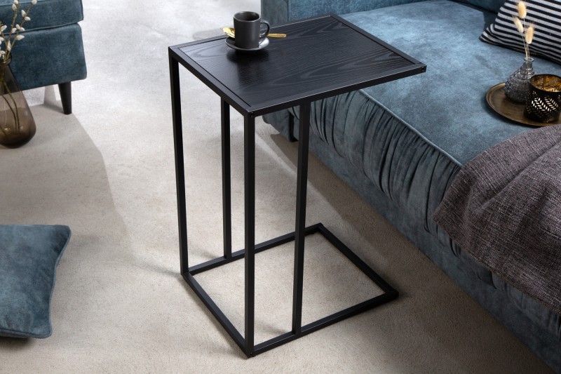 Estila Industriální příruční stolek Industria Negra v provedení jasan černá 45cm