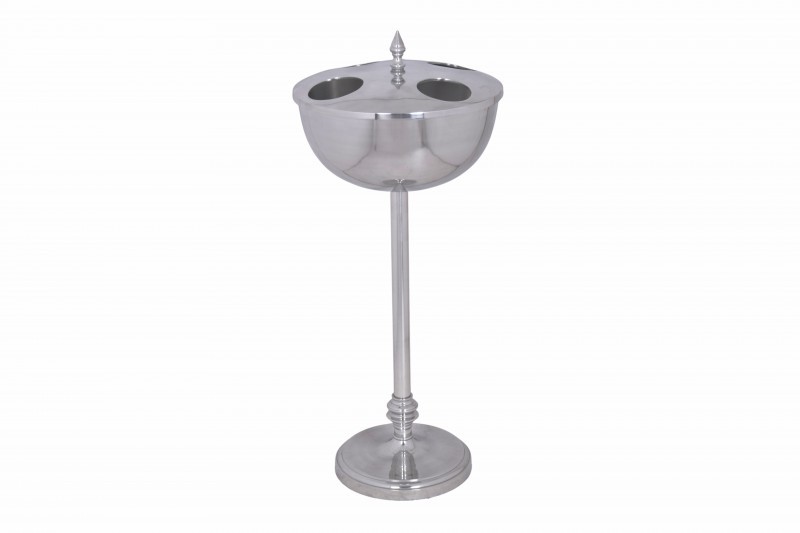 Levně Estila Designová stříbrná nádoba na chlazení vína Perlea z kovu s elegantin pokrývkou 81cm