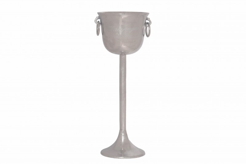 Levně Estila Designová nádoba na chlazení šampaňského Perlea v matném stříbrném odstínu 80cm