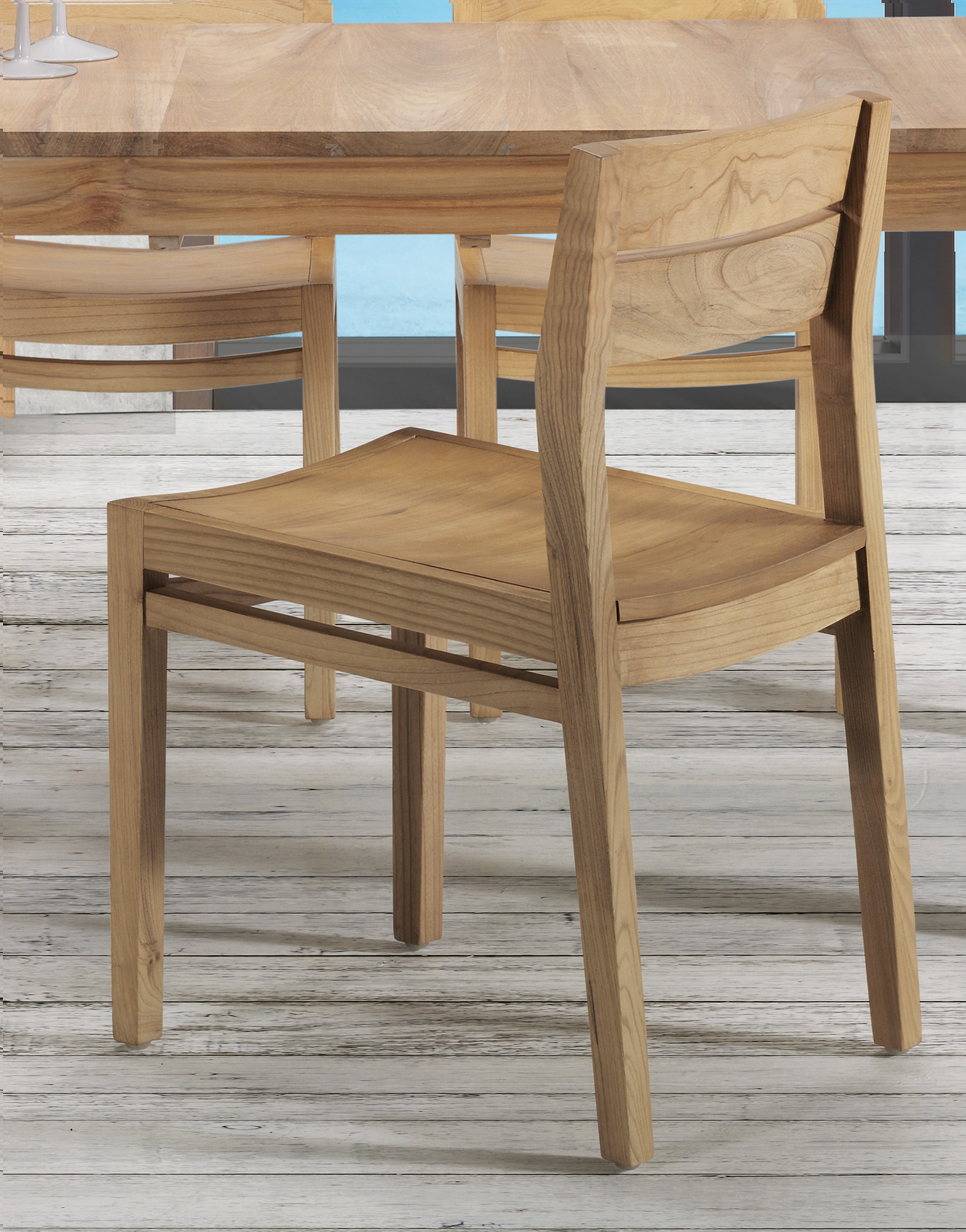 Estila Masivní jídelní židle Fjordar s jemně zaoblenou zádovou opěrkou a sedací částí bledě hnědá 82cm