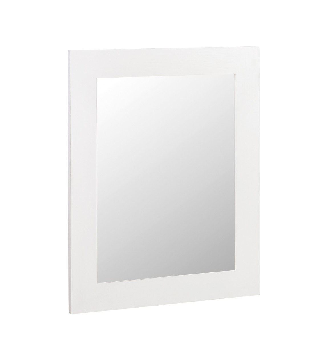 Estila Klasické nástěnné obdélníkové zrcadlo Blanc v bílém provedení z masivního dřeva mindi 110cm