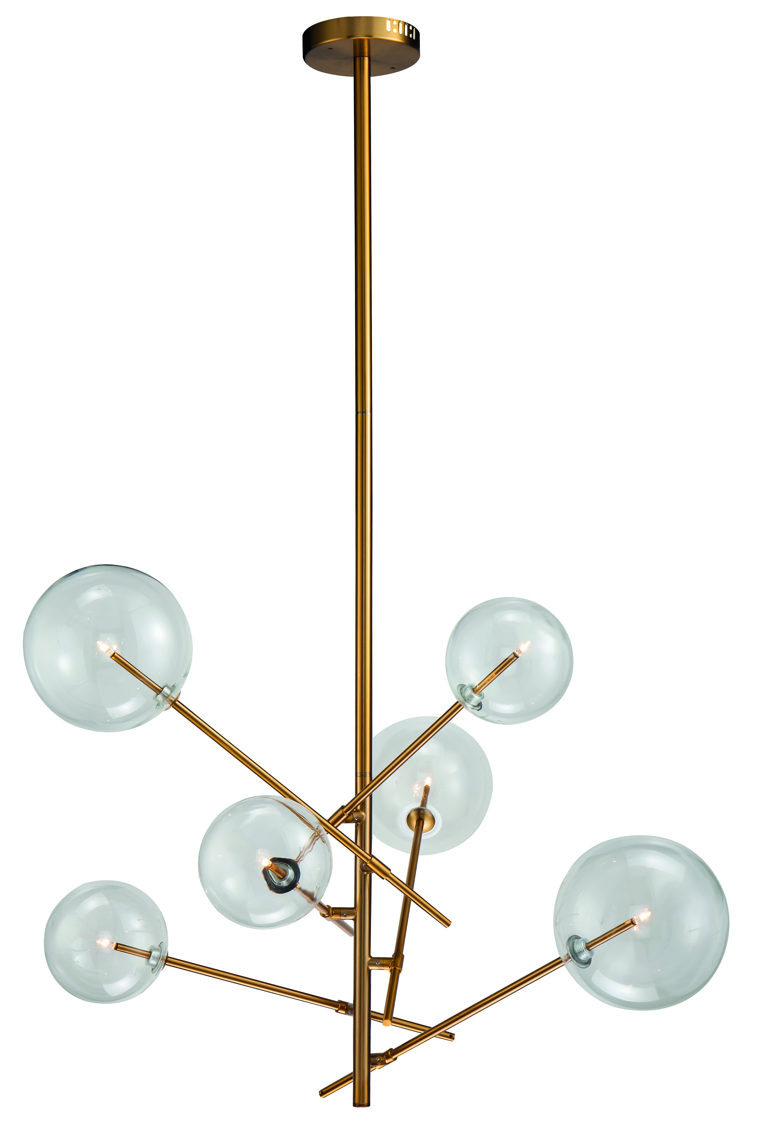 Levně Estila Designové závěsné svítidlo Vidar v moderním zlatém provedení 135cm