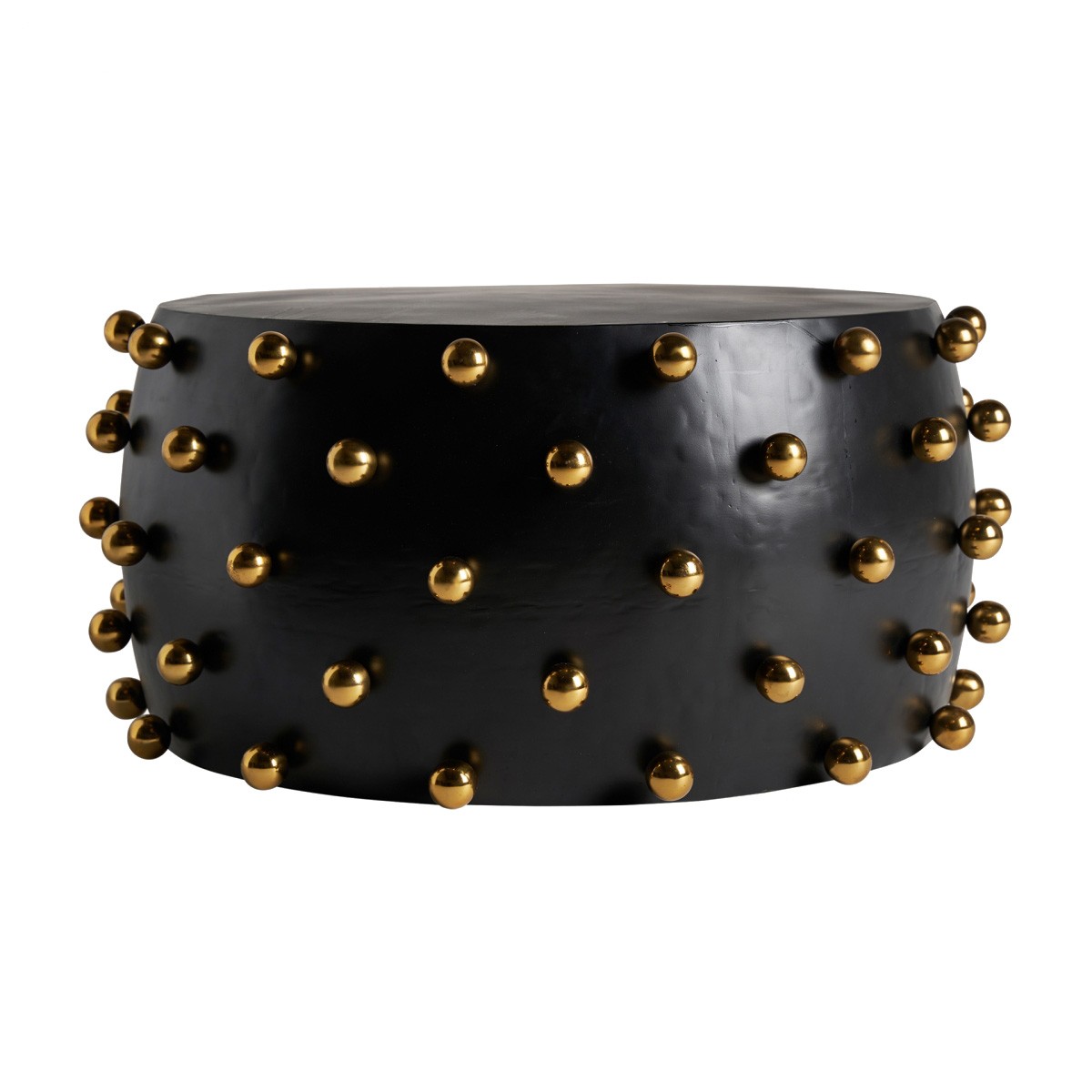 Estila Moderní art deco kulatý konferenční stolek Biscayne z kovu černé barvy se zlatým zdobením 81cm