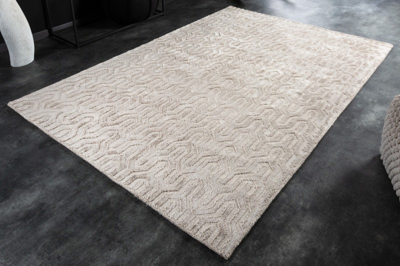 Levně Estila Elegantní designový koberec Lana obdélníkového tvaru béžové barvy s geometrickým zdobením 230cm