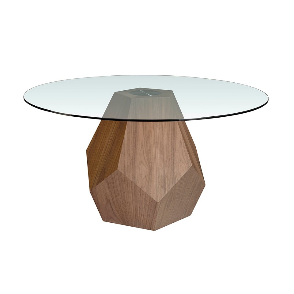 Levně Estila Luxusní jídelní stůl Vita Naturale vícehranný kulatý hnědý 150cm